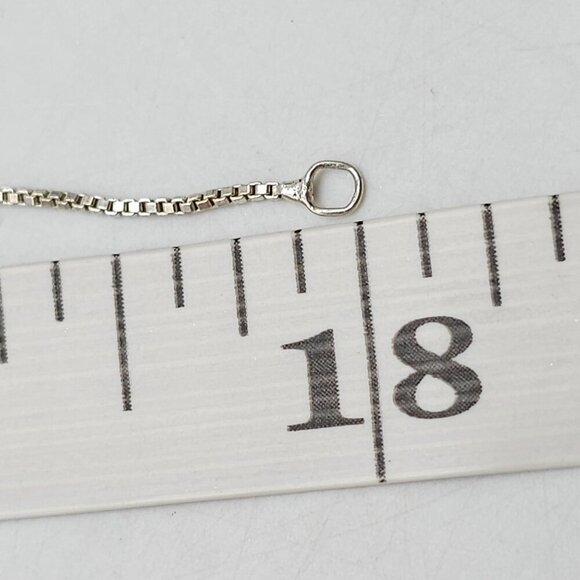 Sterling Silver 18" Box Chain Necklace 925 Italy Lightweight 2g Womens Jewelry - Picture 7 of 7